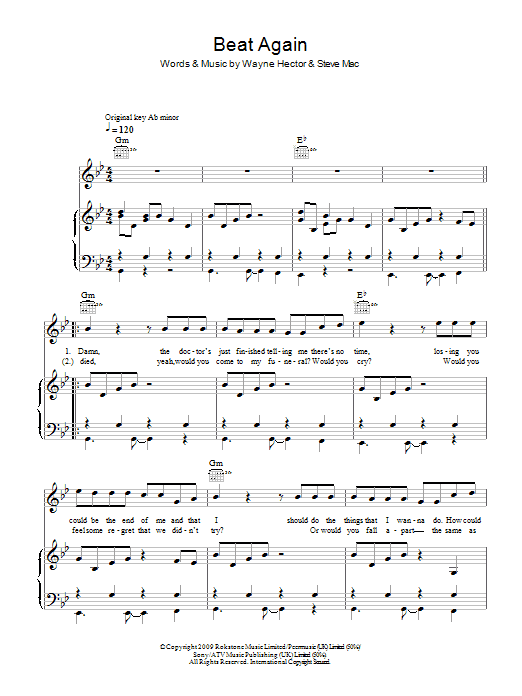 JLS Beat Again sheet music notes and chords. Download Printable PDF.