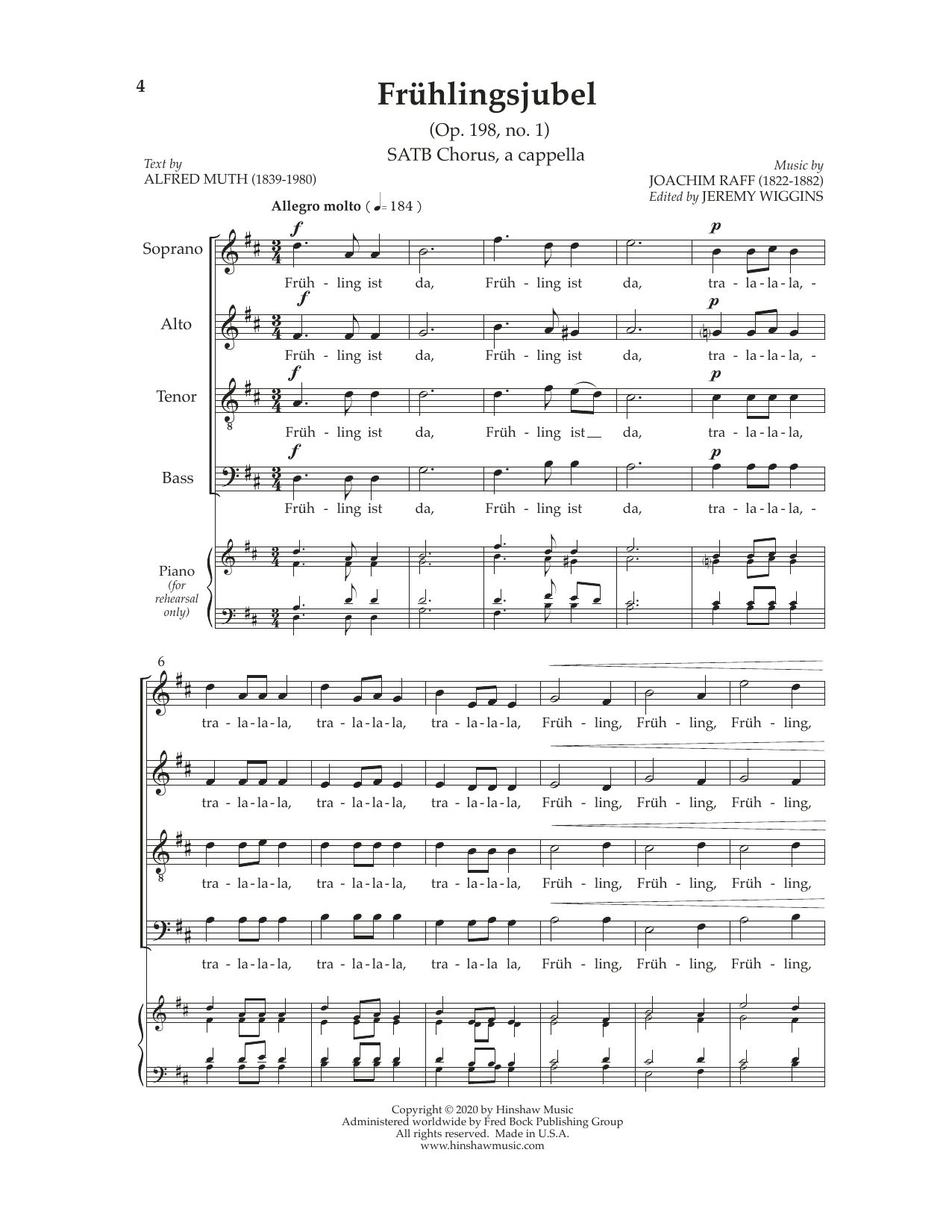 Joachim Raff Frühlingsjubel sheet music notes and chords. Download Printable PDF.