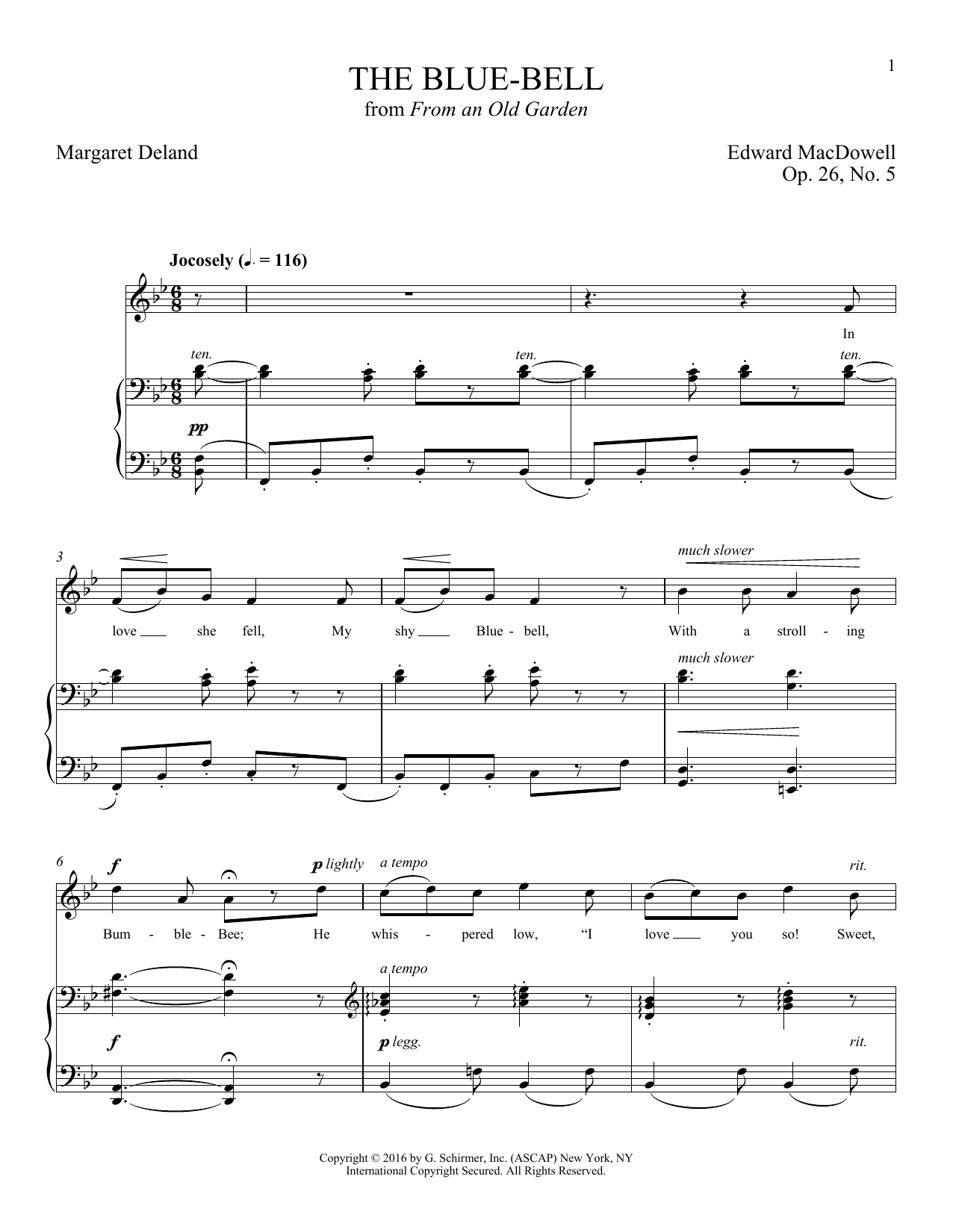 Joan Frey Boytim The Blue-Bell sheet music notes and chords. Download Printable PDF.