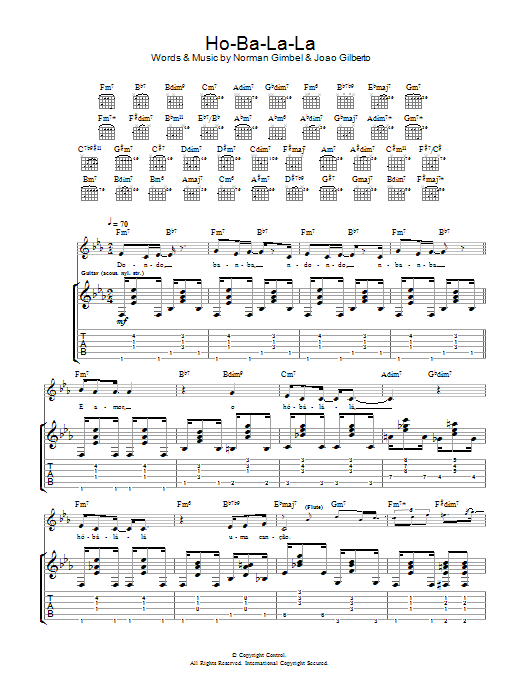 Joao Gilberto Ho-Ba-La-La sheet music notes and chords. Download Printable PDF.