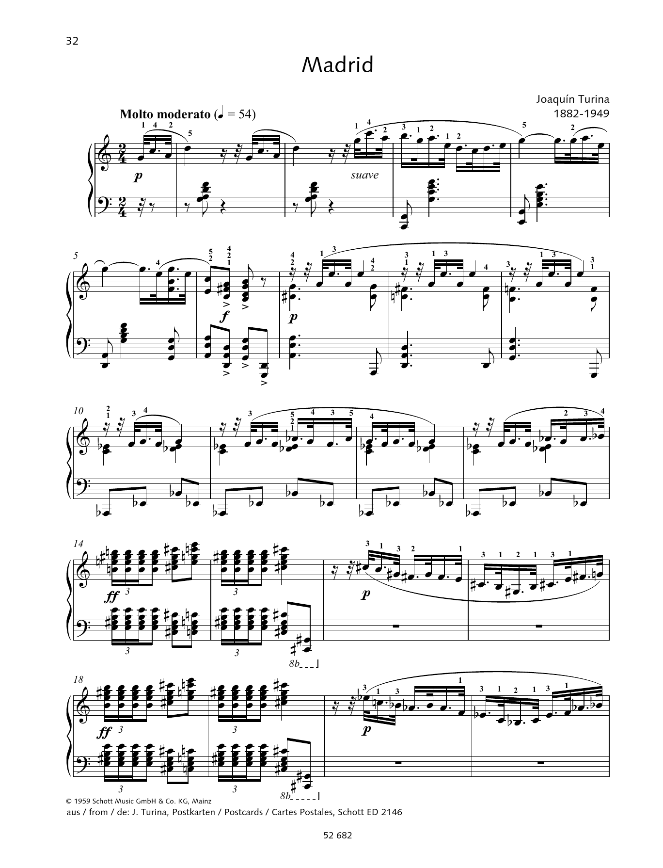 Learn to play Joaquín Turina Madrid sheet music for Piano Solo in minutes. Price: 6.9900$ Joaquín Turina Madrid sheet music notes and chords arranged for Piano Solo