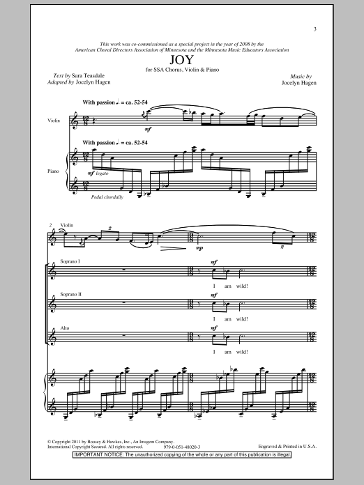 Jocelyn Hagen Joy sheet music notes and chords. Download Printable PDF.