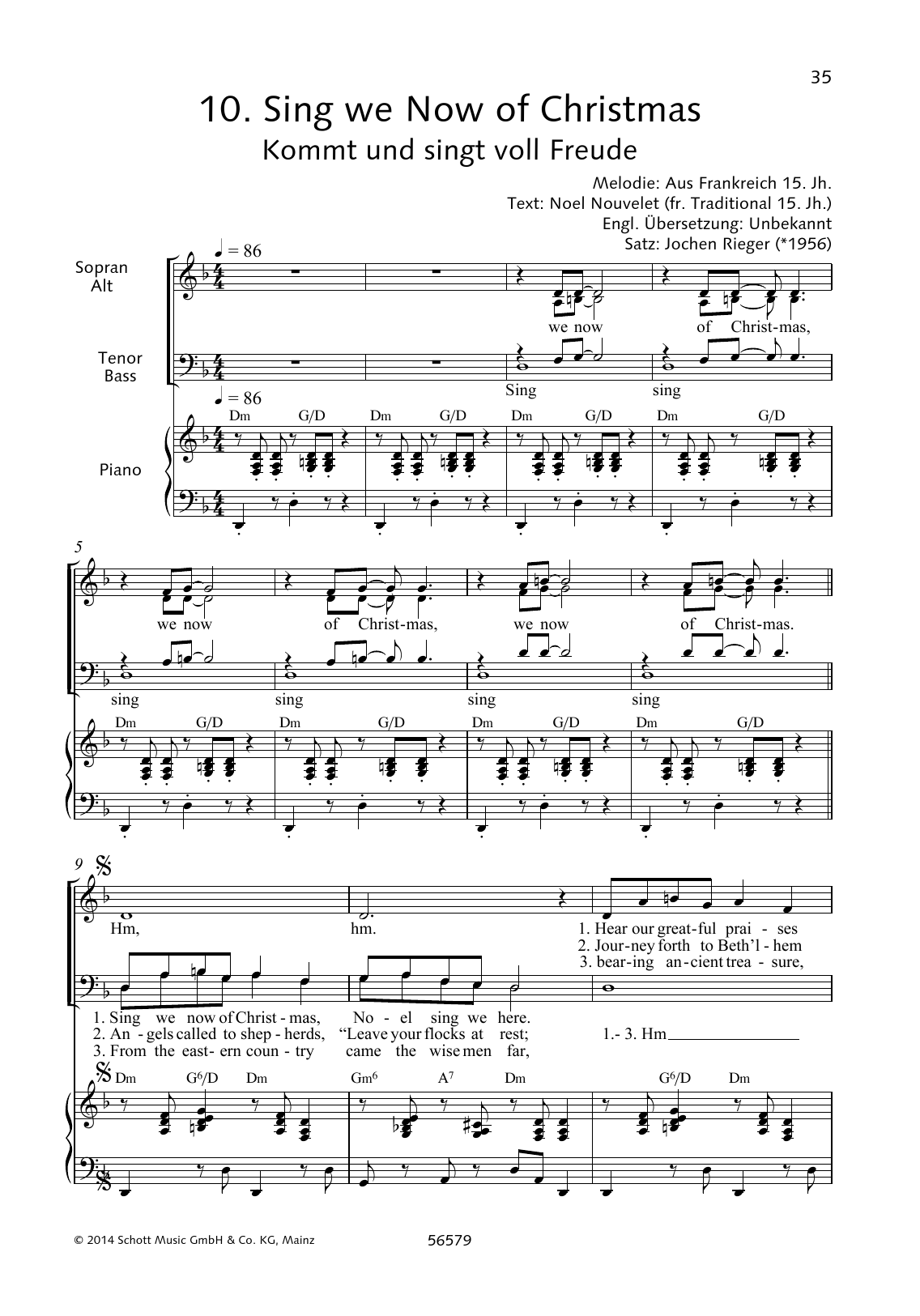 Learn to play Jochen Rieger Sing We Now of Christmas sheet music for Choir in minutes. Price: 3.9900$ Jochen Rieger Sing We Now of Christmas sheet music notes and chords arranged for Choir