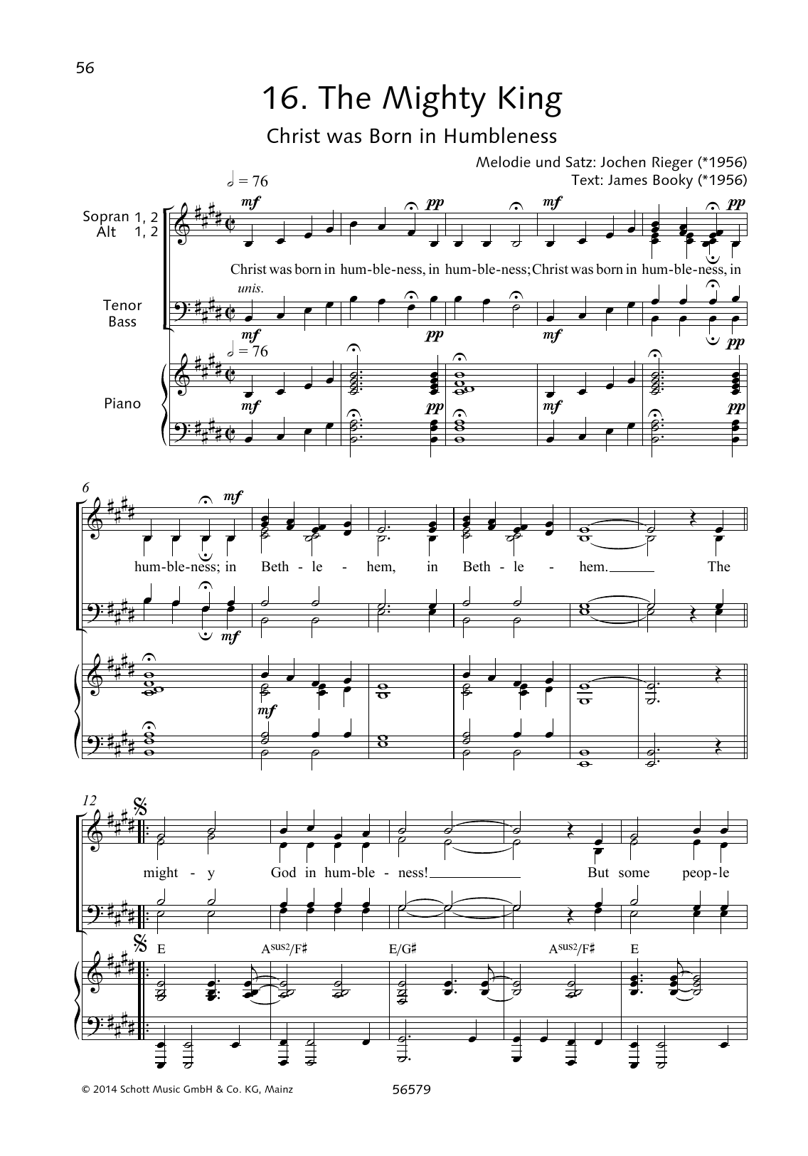 Jochen Rieger The Mighty King sheet music notes and chords. Download Printable PDF.