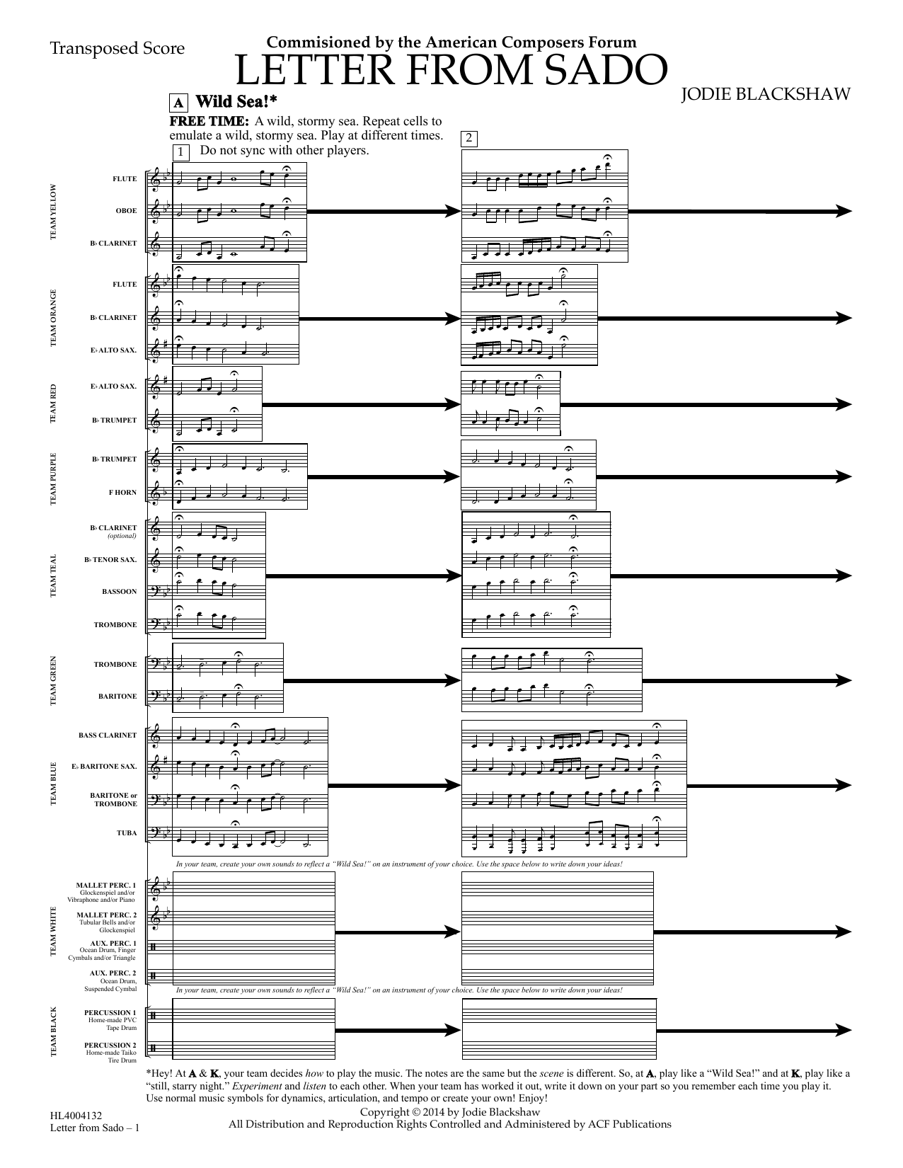 Learn to play Jodie Blackshaw Letter From Sado - Full Score sheet music for Concert Band in minutes. Price: 11.9700$ Jodie Blackshaw Letter From Sado - Full Score sheet music notes and chords arranged for Concert Band