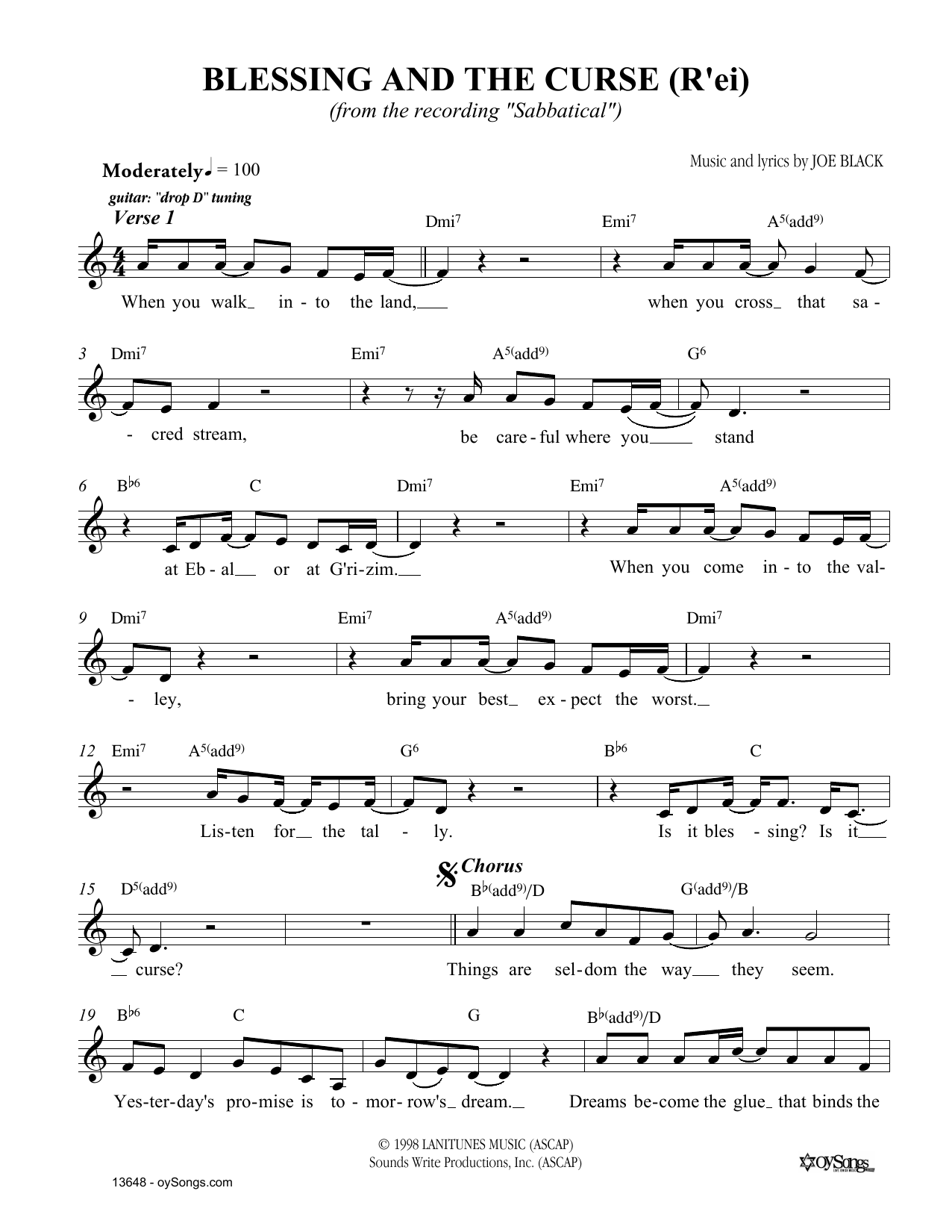 Learn to play Joe Black Blessing and the Curse sheet music for Lead Sheet / Fake Book in minutes. Price: 5.9900$ Joe Black Blessing and the Curse sheet music notes and chords arranged for Lead Sheet / Fake Book