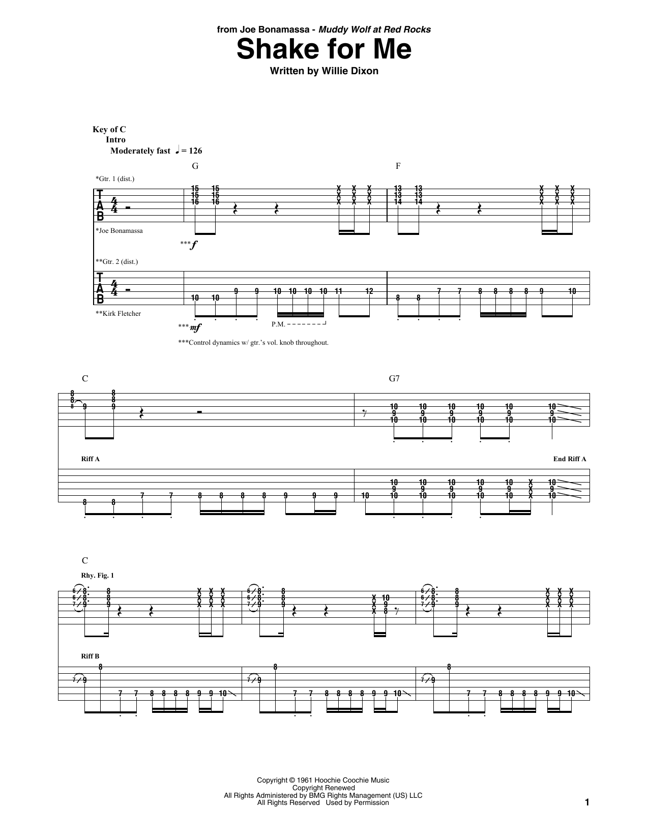 Learn to play Joe Bonamassa Shake For Me sheet music for Guitar Rhythm Tab in minutes. Price: 5.9900$ Joe Bonamassa Shake For Me sheet music notes and chords arranged for Guitar Rhythm Tab
