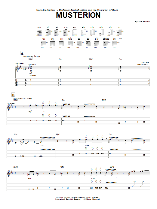 Learn to play Joe Satriani Musterion sheet music for Guitar Tab in minutes. Price: 7.8900$ Joe Satriani Musterion sheet music notes and chords arranged for Guitar Tab