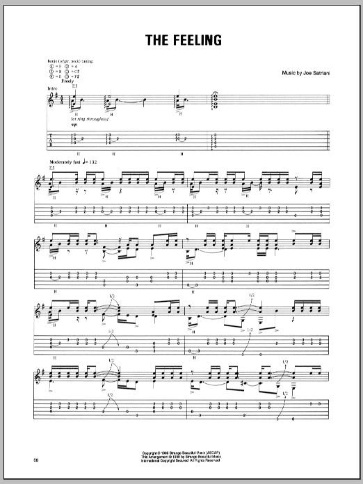 Joe Satriani The Feeling sheet music notes and chords. Download Printable PDF.