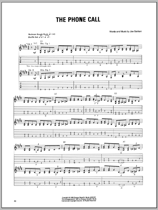 Joe Satriani The Phone Call sheet music notes and chords. Download Printable PDF.