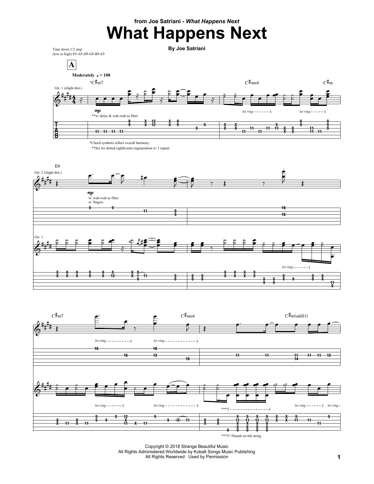 Joe Satriani What Happens Next sheet music notes and chords. Download Printable PDF.