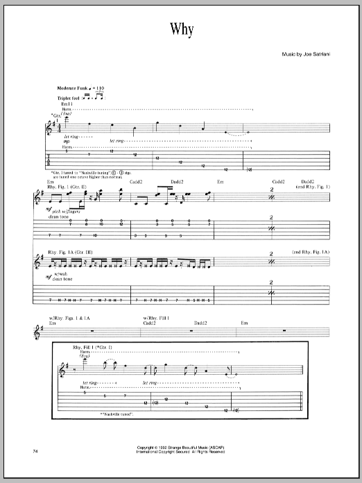 Joe Satriani Why sheet music notes and chords. Download Printable PDF.