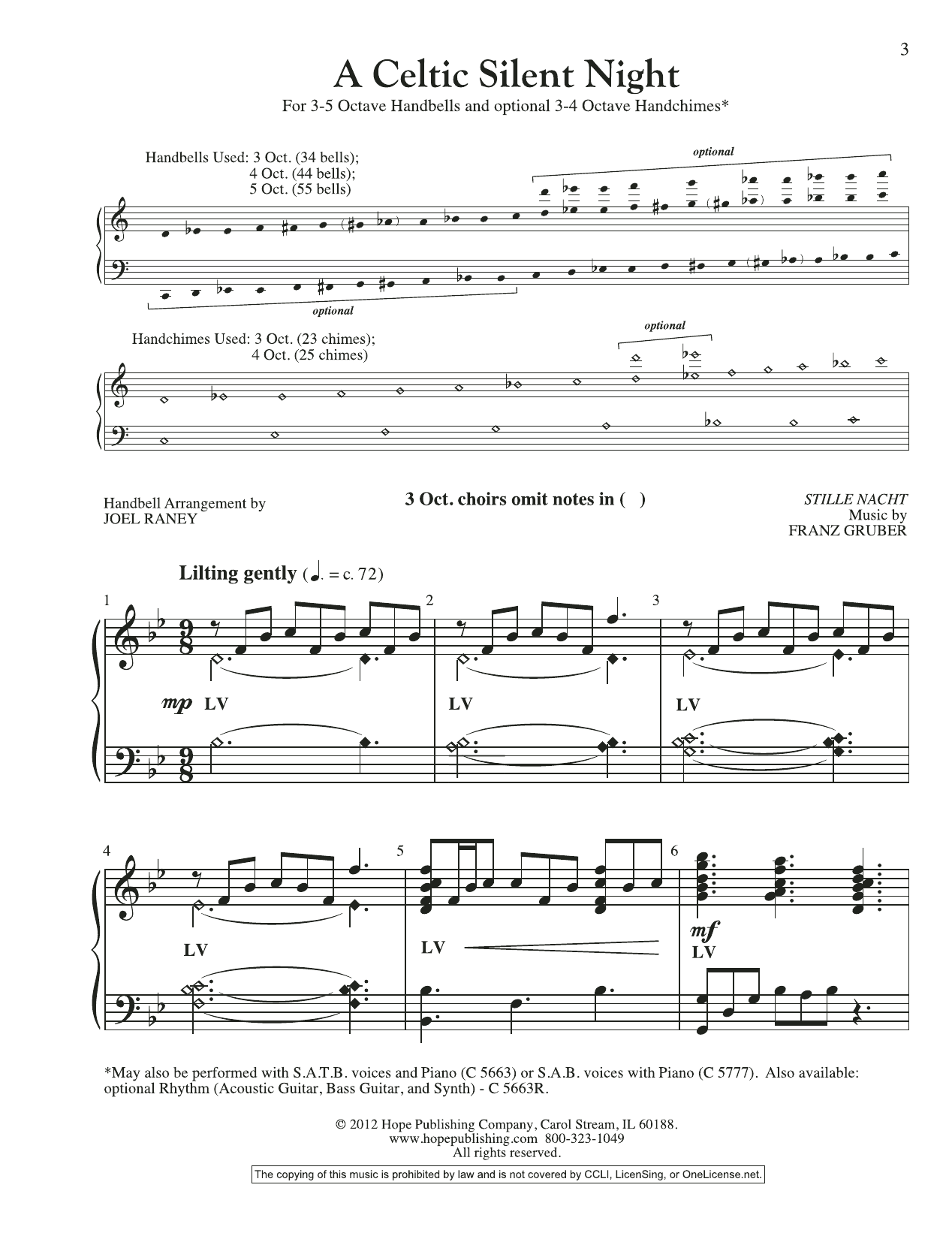 Learn to play Joel Raney A Celtic Silent Night - Handbells sheet music for Choir Instrumental Pak in minutes. Price: 6.9900$ Joel Raney A Celtic Silent Night - Handbells sheet music notes and chords arranged for Choir Instrumental Pak