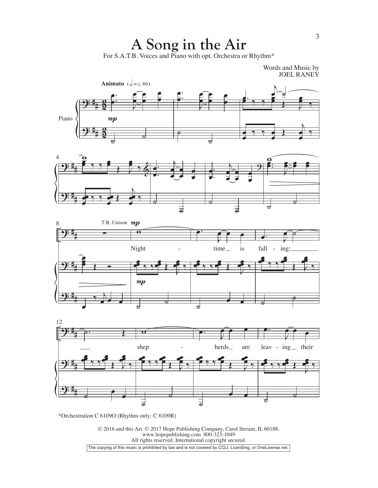 Learn to play Joel Raney A Song In The Air sheet music for SATB Choir in minutes. Price: 3.9900$ Joel Raney A Song In The Air sheet music notes and chords arranged for SATB Choir