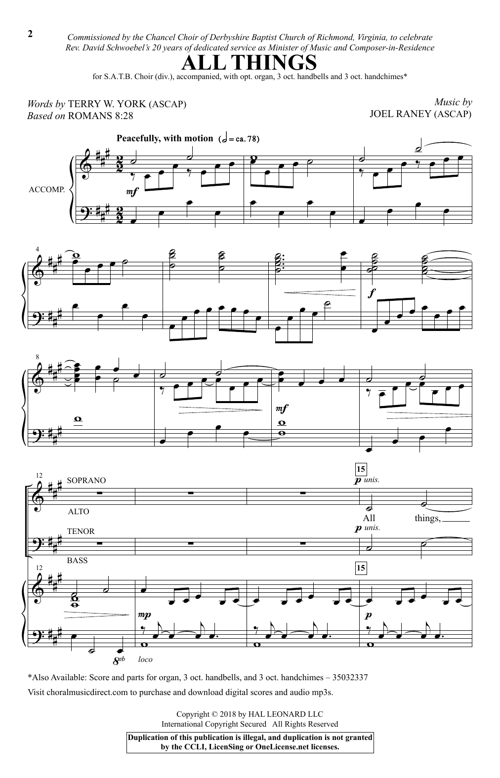 Joel Raney All Things sheet music notes and chords. Download Printable PDF.