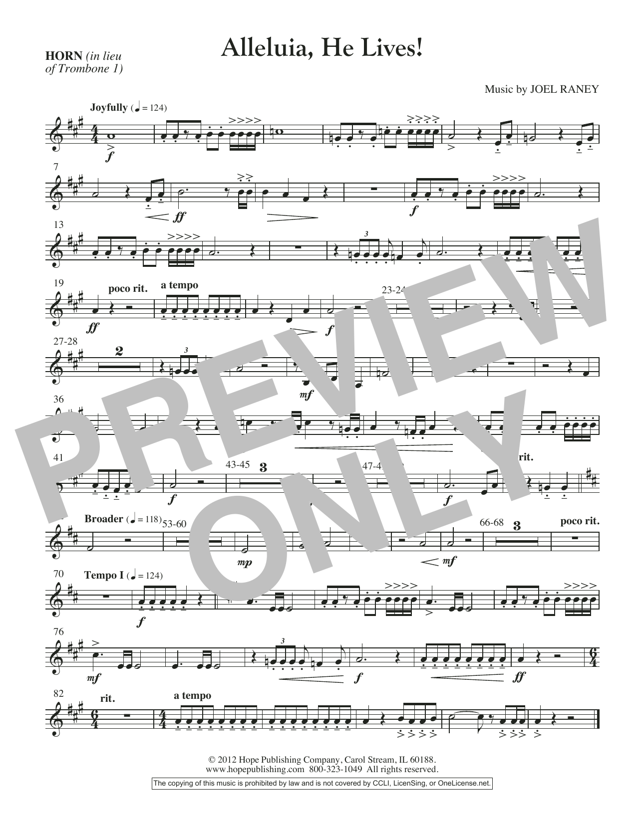 Learn to play Joel Raney Alleluia, He Lives - Flugelhorn Solo sheet music for Choir Instrumental Pak in minutes. Price: 26.9900$ Joel Raney Alleluia, He Lives - Flugelhorn Solo sheet music notes and chords arranged for Choir Instrumental Pak
