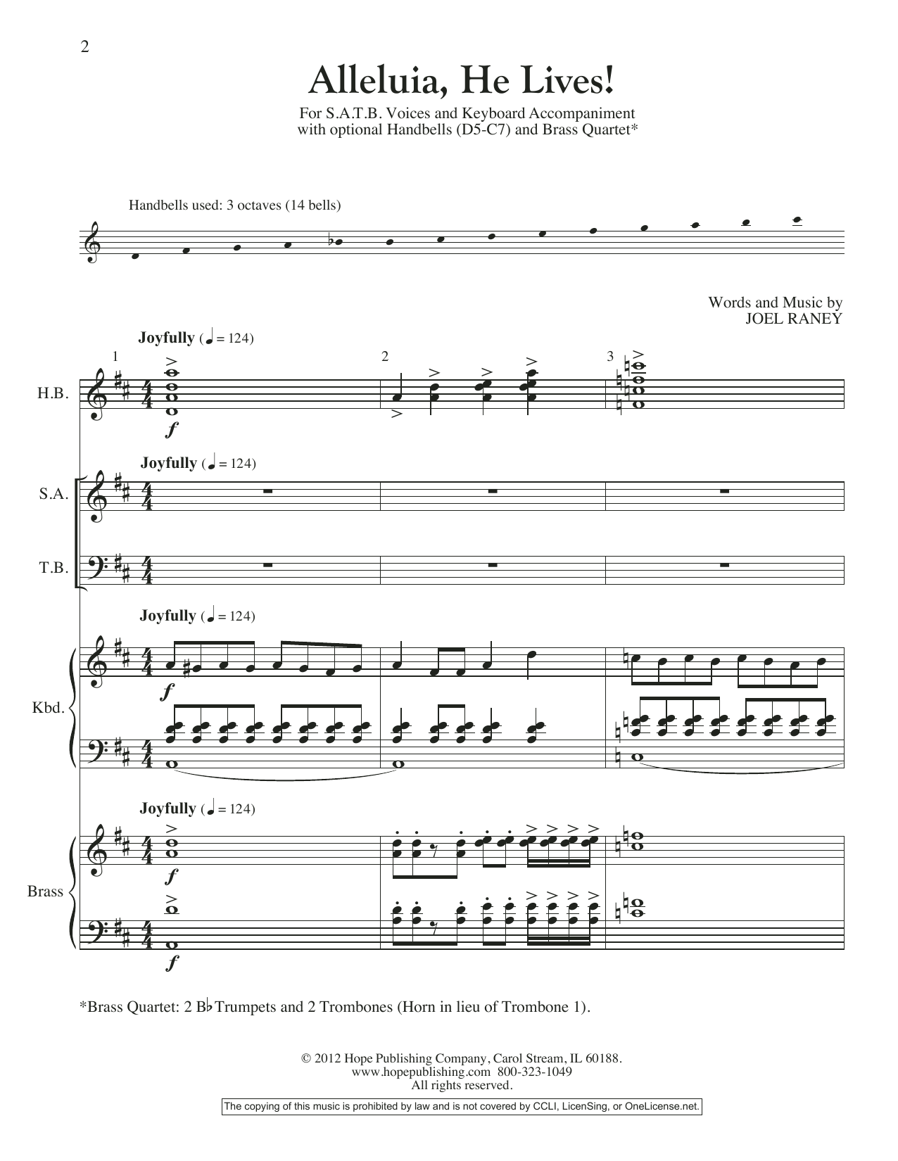 Learn to play Joel Raney Alleluia, He Lives - Full Score sheet music for Choir Instrumental Pak in minutes. Price: 26.9900$ Joel Raney Alleluia, He Lives - Full Score sheet music notes and chords arranged for Choir Instrumental Pak