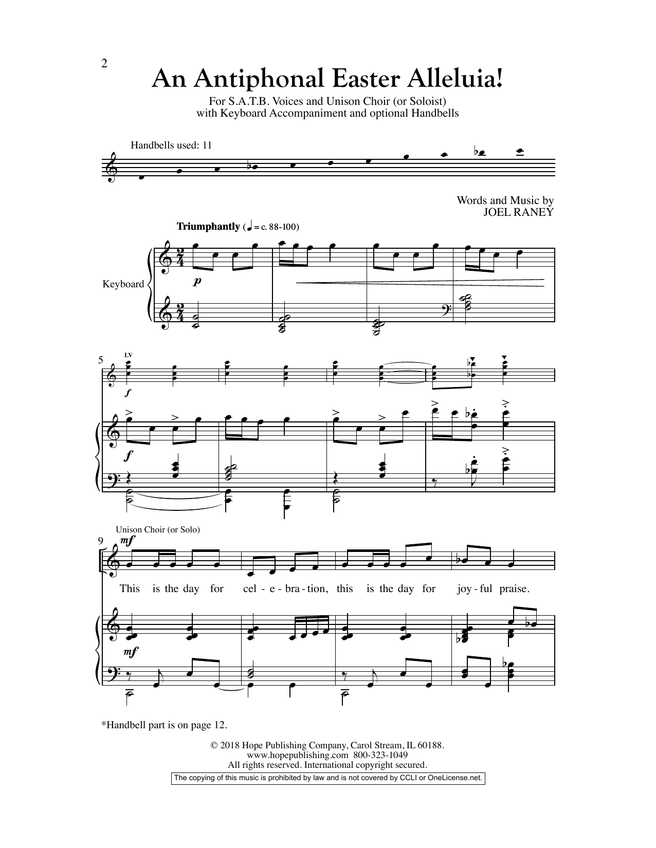 Joel Raney 'An Antiphonal Easter Alleluia!' Sheet Music, Chords ...