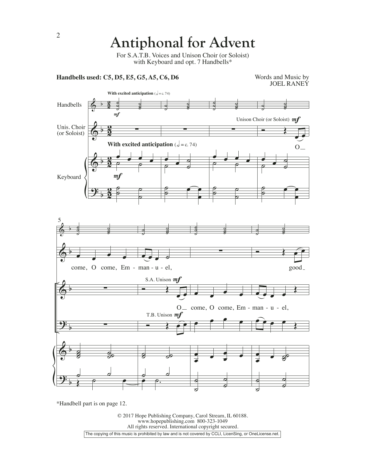 Learn to play Joel Raney Antiphonal For Advent sheet music for SATB Choir in minutes. Price: 3.9900$ Joel Raney Antiphonal For Advent sheet music notes and chords arranged for SATB Choir