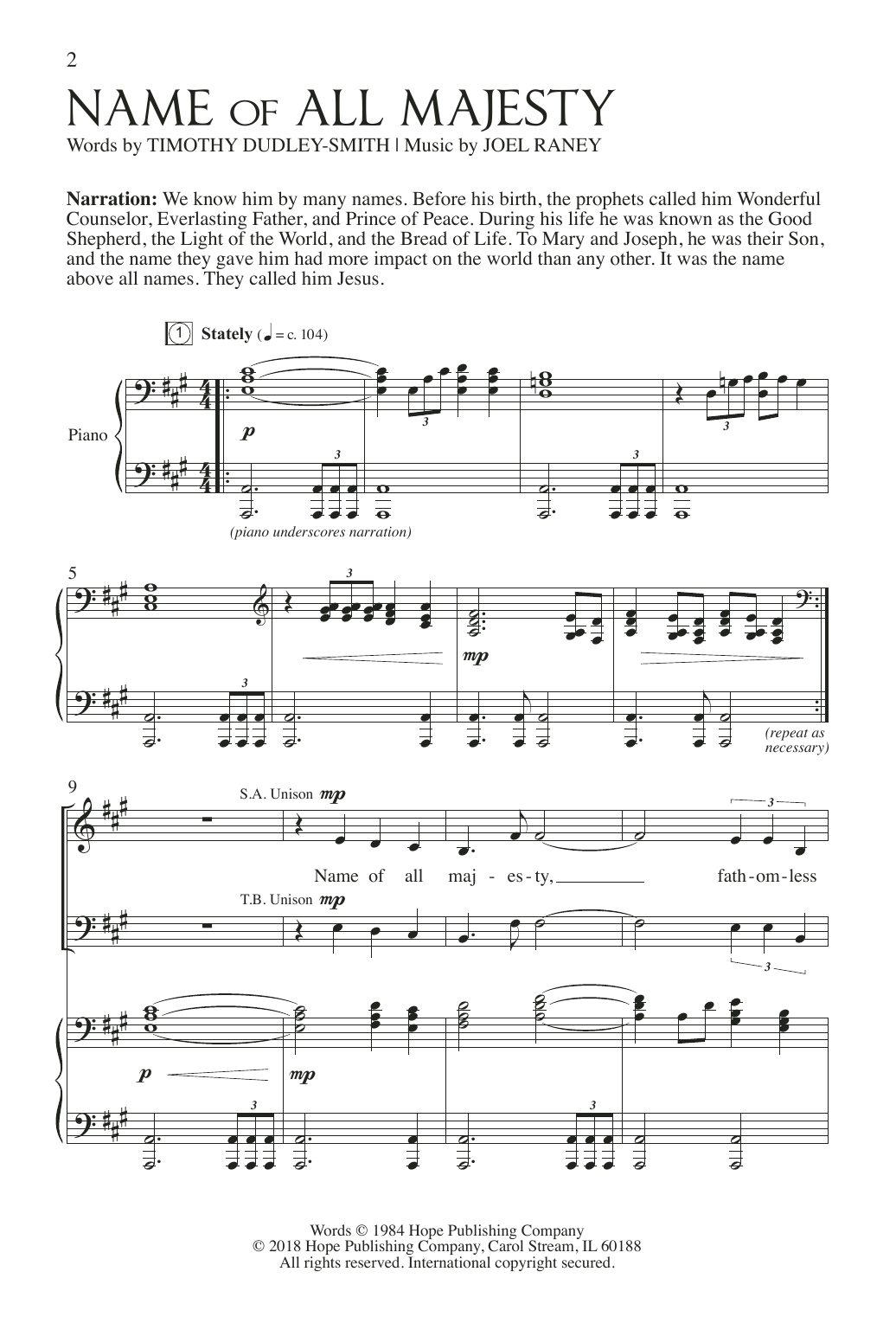 Joel Raney At His Name sheet music notes and chords. Download Printable PDF.