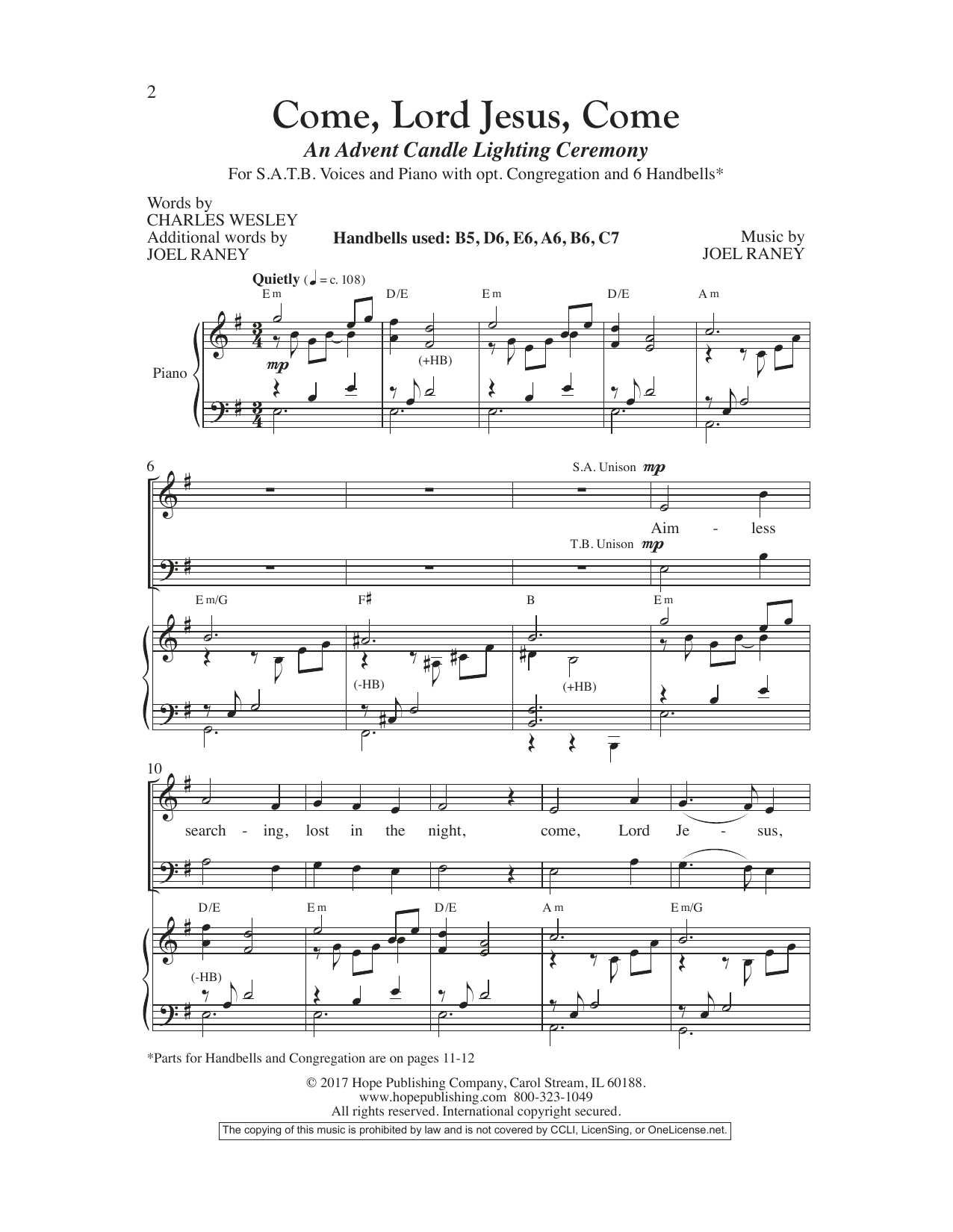 Learn to play Joel Raney Come, Lord Jesus, Come sheet music for SATB Choir in minutes. Price: 3.9900$ Joel Raney Come, Lord Jesus, Come sheet music notes and chords arranged for SATB Choir