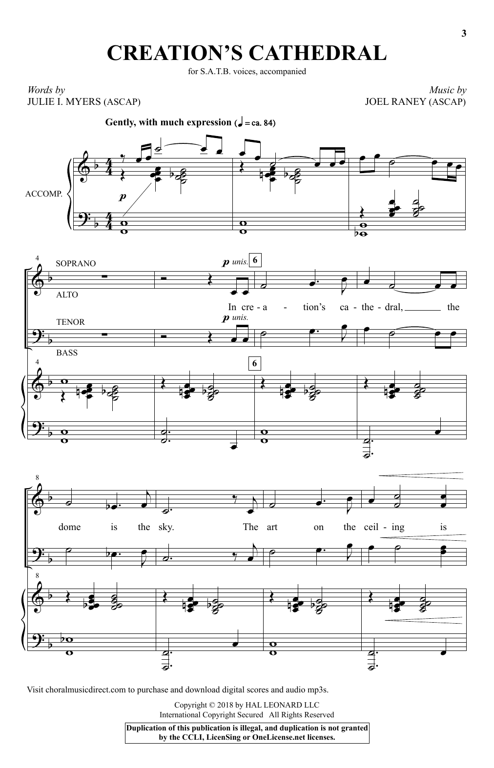 Joel Raney Creation's Cathedral sheet music notes and chords. Download Printable PDF.