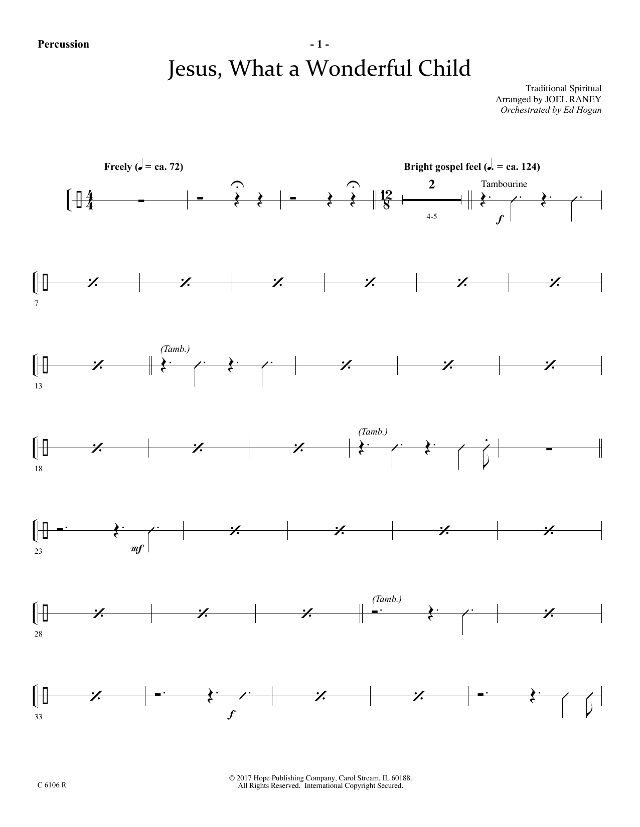 Learn to play Joel Raney Jesus, What a Wonderful Child - Percussion sheet music for Choir Instrumental Pak in minutes. Price: 69.9900$ Joel Raney Jesus, What a Wonderful Child - Percussion sheet music notes and chords arranged for Choir Instrumental Pak