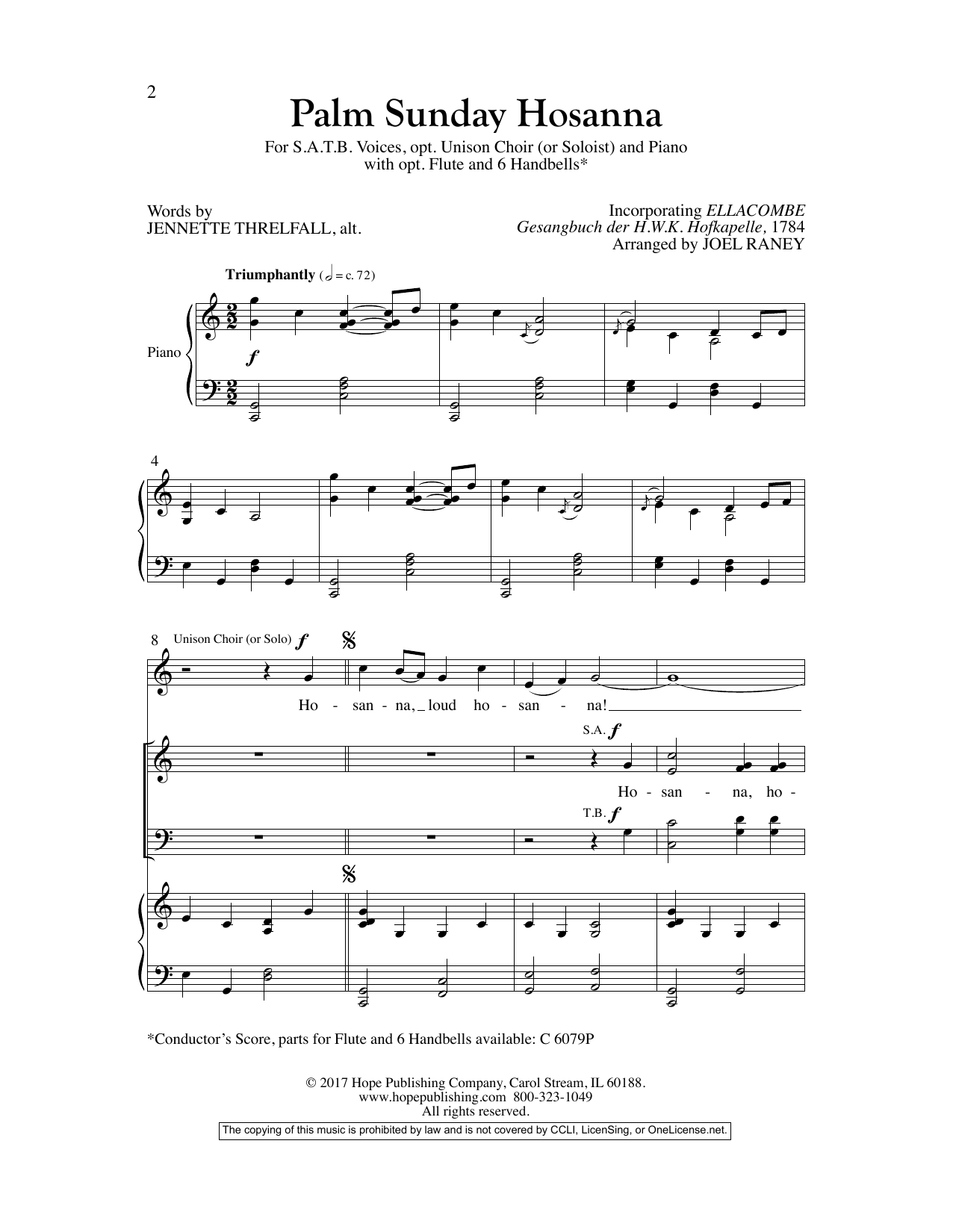 Joel Raney Palm Sunday Hosanna sheet music notes and chords. Download Printable PDF.