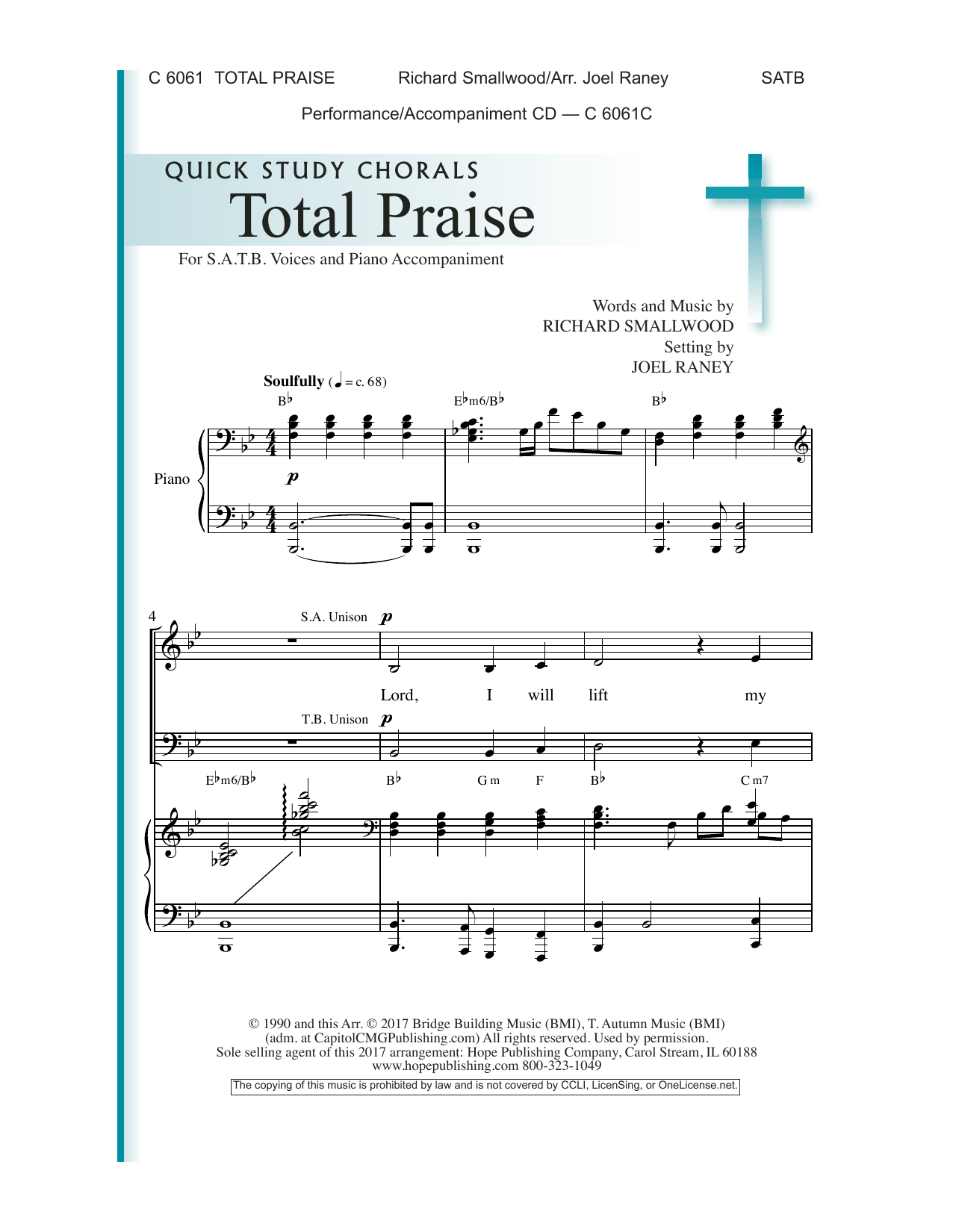 Joel Raney Total Praise sheet music notes and chords. Download Printable PDF.