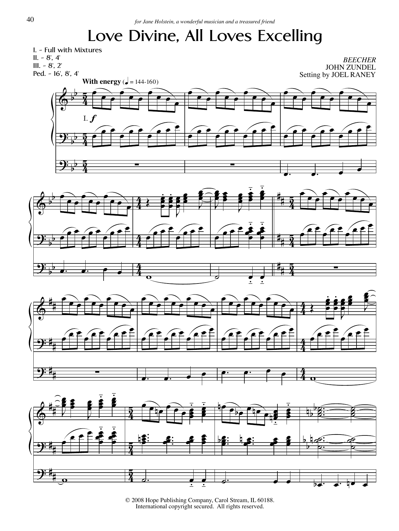 Joel Rayney Love Divine All Loves Excelling Sheet Music Pdf Notes Chords Hymn Score Organ Download Printable Sku 337201