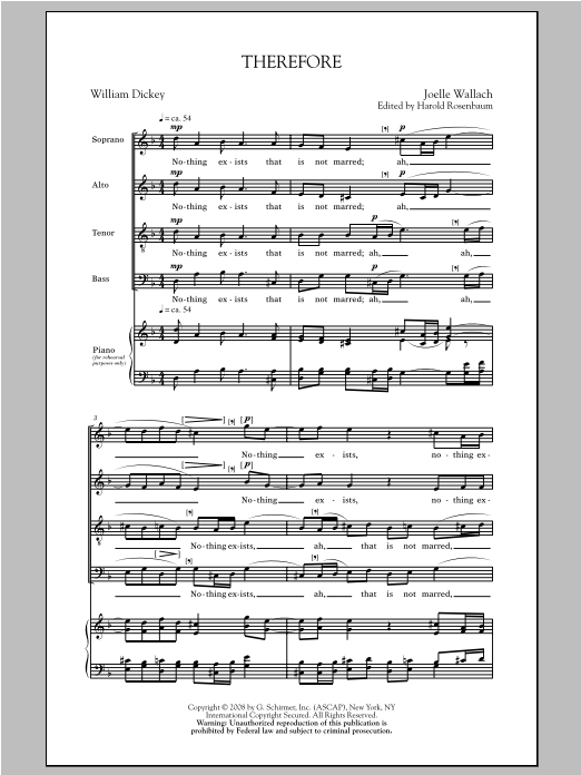 Joelle Wallach Therefore sheet music notes and chords. Download Printable PDF.