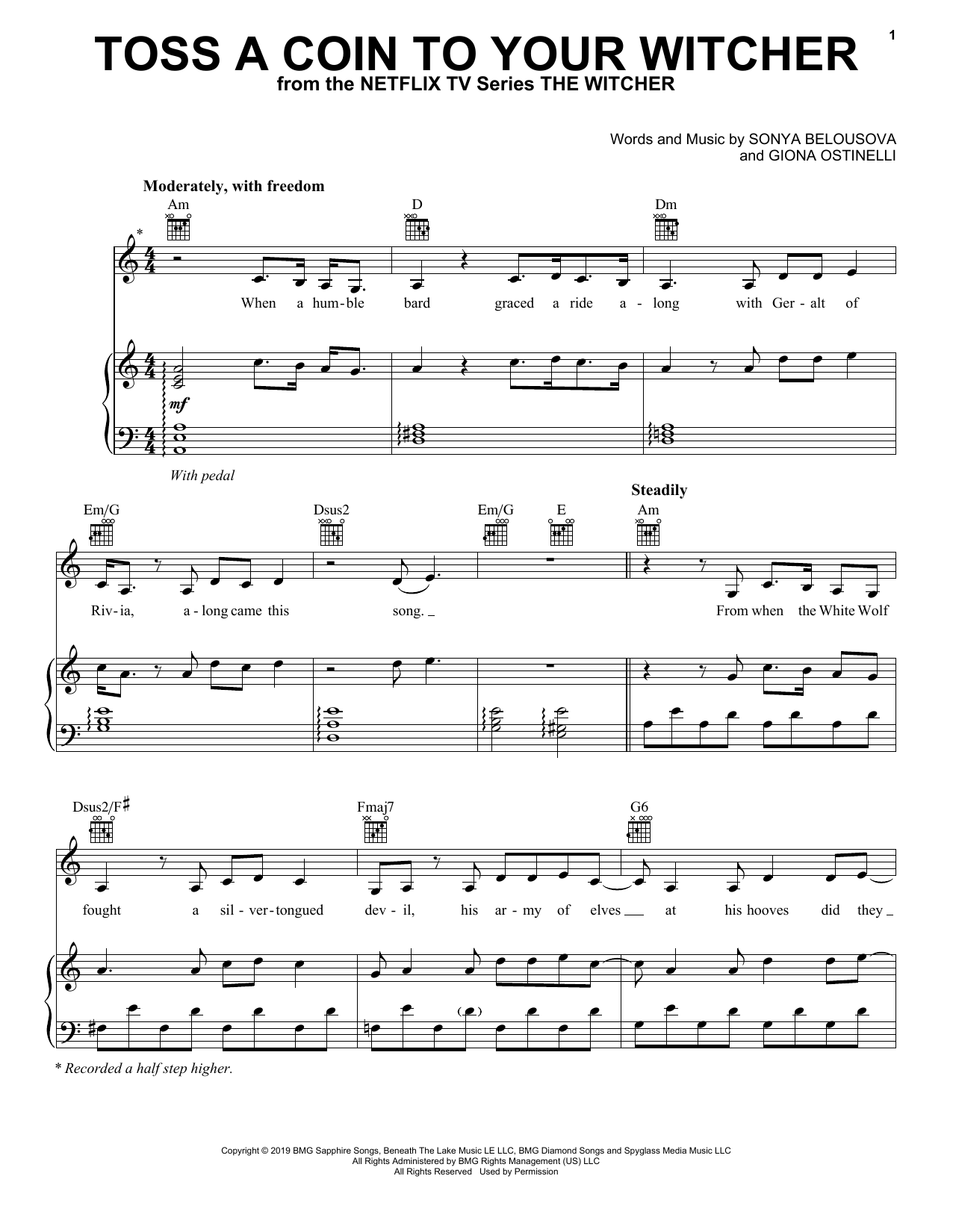 Joey Batey "Toss A Coin To Your Witcher (from The Witcher)" Sheet Music