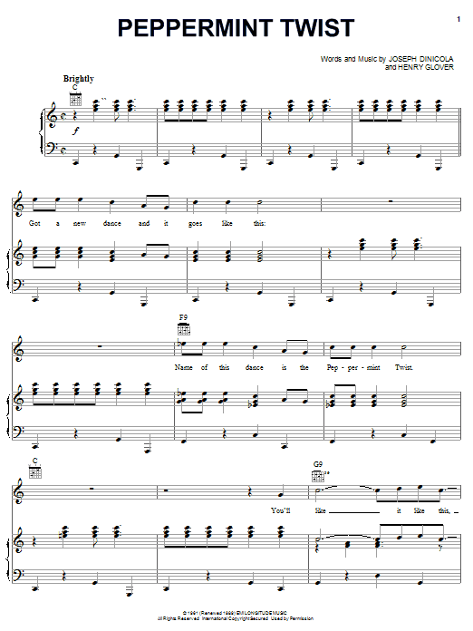 Joey Dee & The Starliters Peppermint Twist sheet music notes and chords. Download Printable PDF.