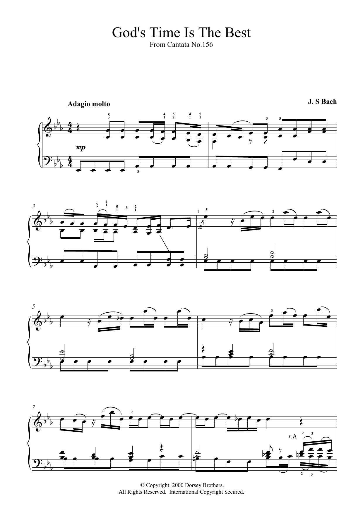 Johann Sebastian Bach God's Time Is The Best sheet music notes and chords - Download Printable PDF and start playing in minutes.