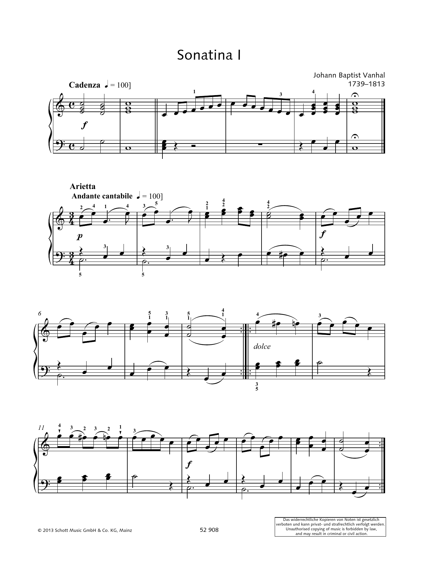 Learn to play Johann Baptist Vanhal Sonatina I sheet music for Piano Solo in minutes. Price: 6.9900$ Johann Baptist Vanhal Sonatina I sheet music notes and chords arranged for Piano Solo