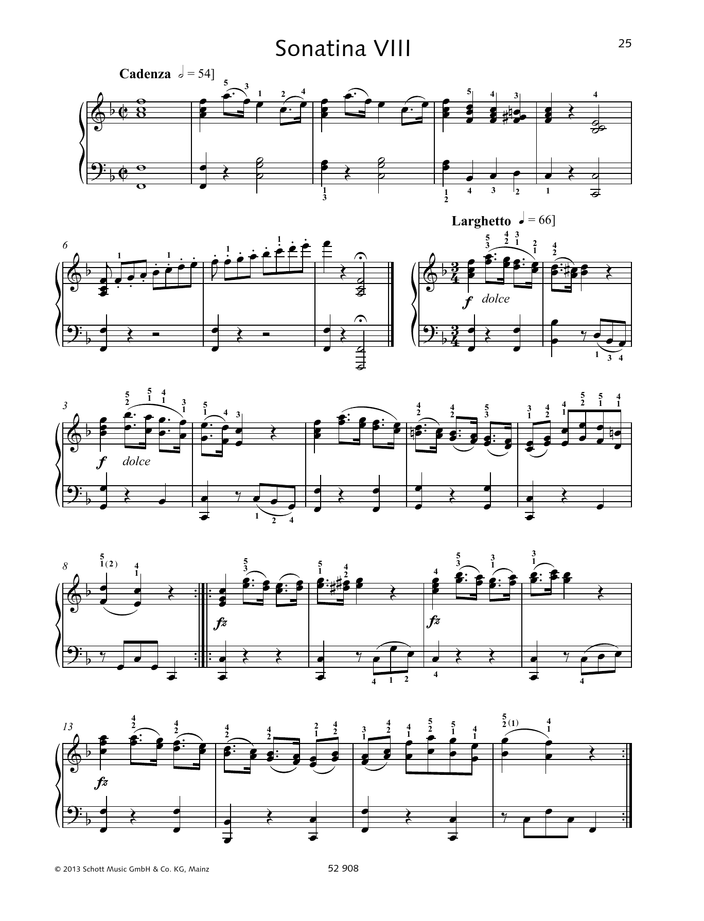 Johann Baptist Vanhal Sonatina VIII sheet music notes and chords. Download Printable PDF.