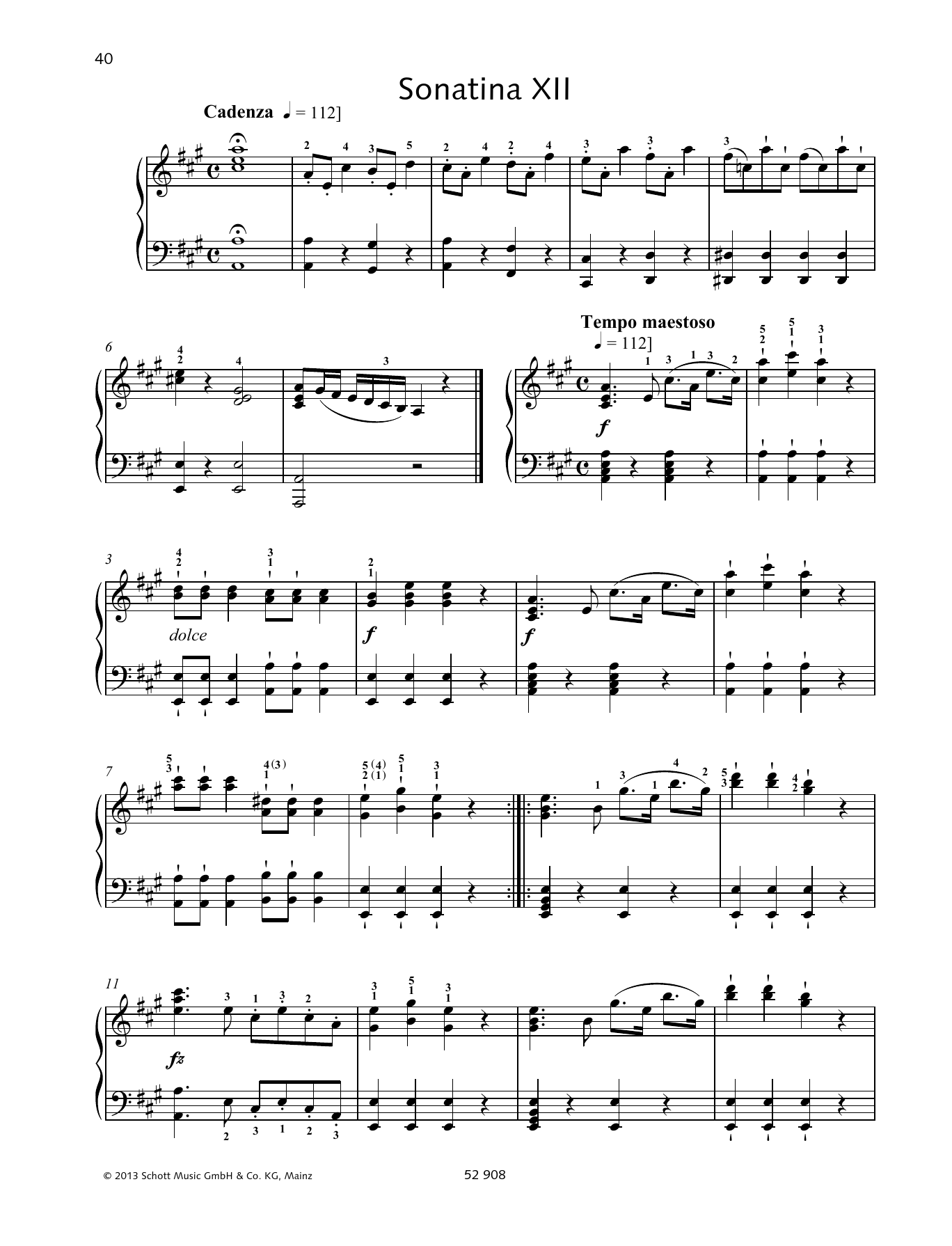 Johann Baptist Vanhal Sonatina XII sheet music notes and chords. Download Printable PDF.