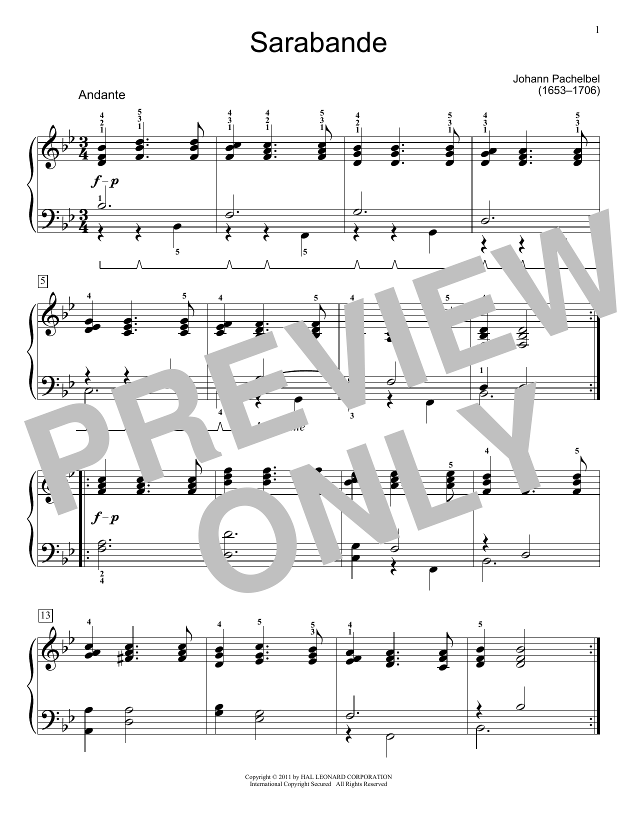 Jennifer Linn Sarabande sheet music notes and chords. Download Printable PDF.