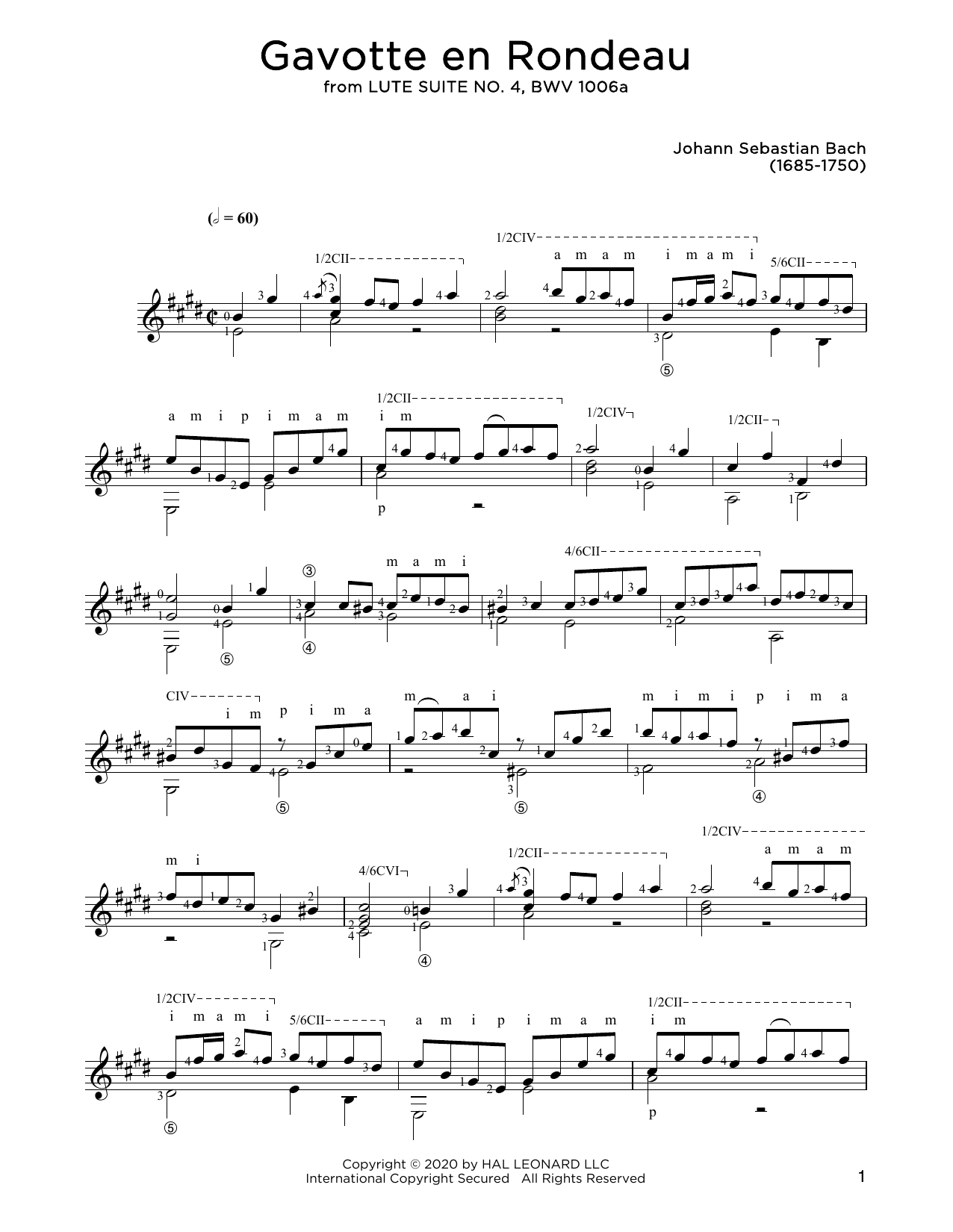 Learn to play Johann Sebastian Bach Gavotte En Rondeau sheet music for Solo Guitar Tab in minutes. Johann Sebastian Bach Gavotte En Rondeau sheet music notes and chords. Download Printable PDF.