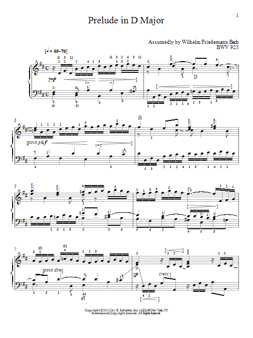 Learn to play Johann Sebastian Bach Prelude In D Major, BMV 925 sheet music for Piano Solo in minutes. Johann Sebastian Bach Prelude In D Major, BMV 925 sheet music notes and chords. Download Printable PDF.