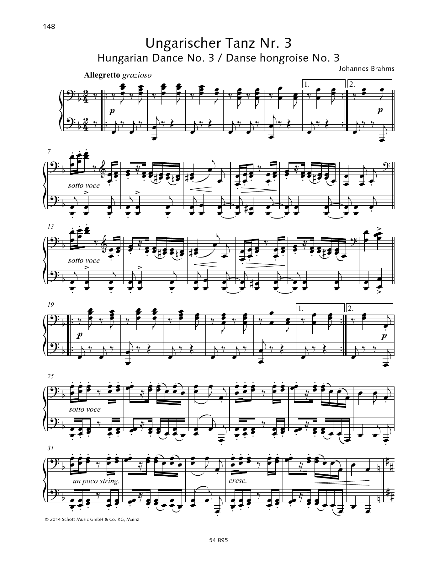 Learn to play Johannes Brahms Hungarian Dance No. 3 sheet music for Piano Duet in minutes. Price: 6.9900$ Johannes Brahms Hungarian Dance No. 3 sheet music notes and chords arranged for Piano Duet