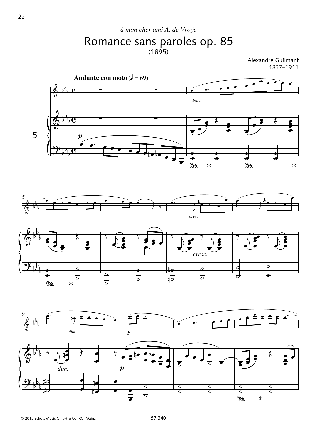 Johannes Donjon Romance sans Paroles sheet music notes and chords. Download Printable PDF.