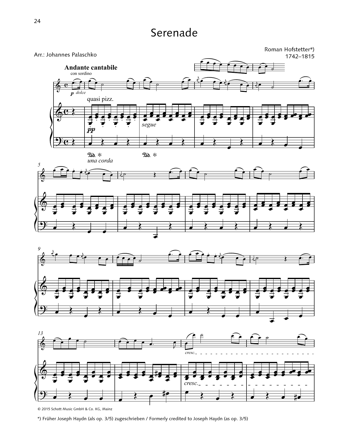 Johannes Palaschko Serenade sheet music notes and chords. Download Printable PDF.