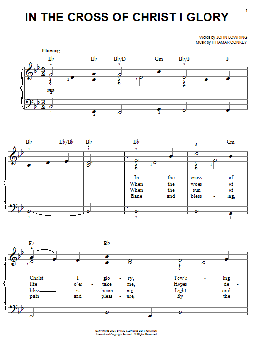 Learn to play John Bowring In The Cross Of Christ I Glory sheet music for Easy Piano in minutes. Price: 6.9900$ John Bowring In The Cross Of Christ I Glory sheet music notes and chords arranged for Easy Piano