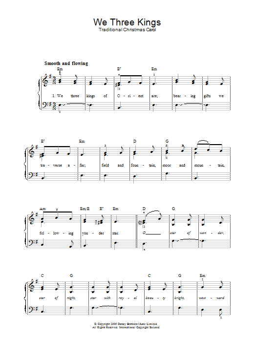 John H. Hopkins, Jr. We Three Kings Of Orient Are sheet music notes and chords. Download Printable PDF.