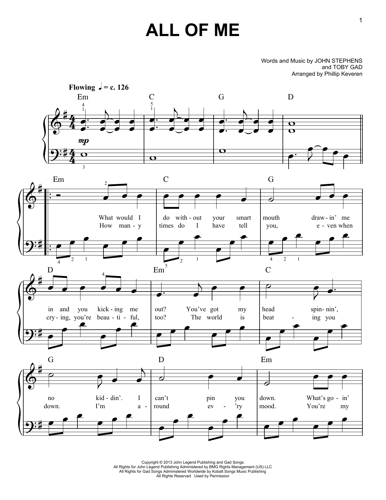All Of Me Sheet Music Piano