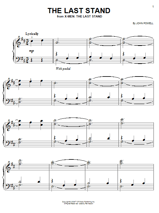 John Powell The Last Stand sheet music notes and chords arranged for Easy Piano