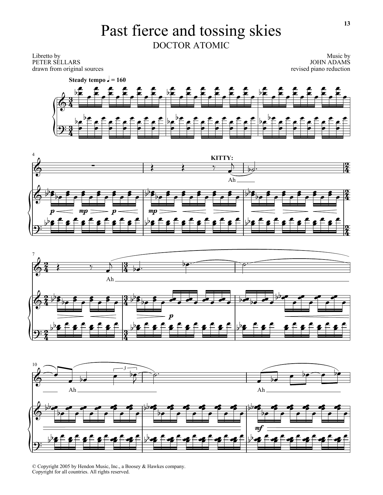 Learn to play John Adams Past fierce and tossing skies (from Doctor Atomic) sheet music for Piano & Vocal in minutes. John Adams Past fierce and tossing skies (from Doctor Atomic) sheet music notes and chords. Download Printable PDF.