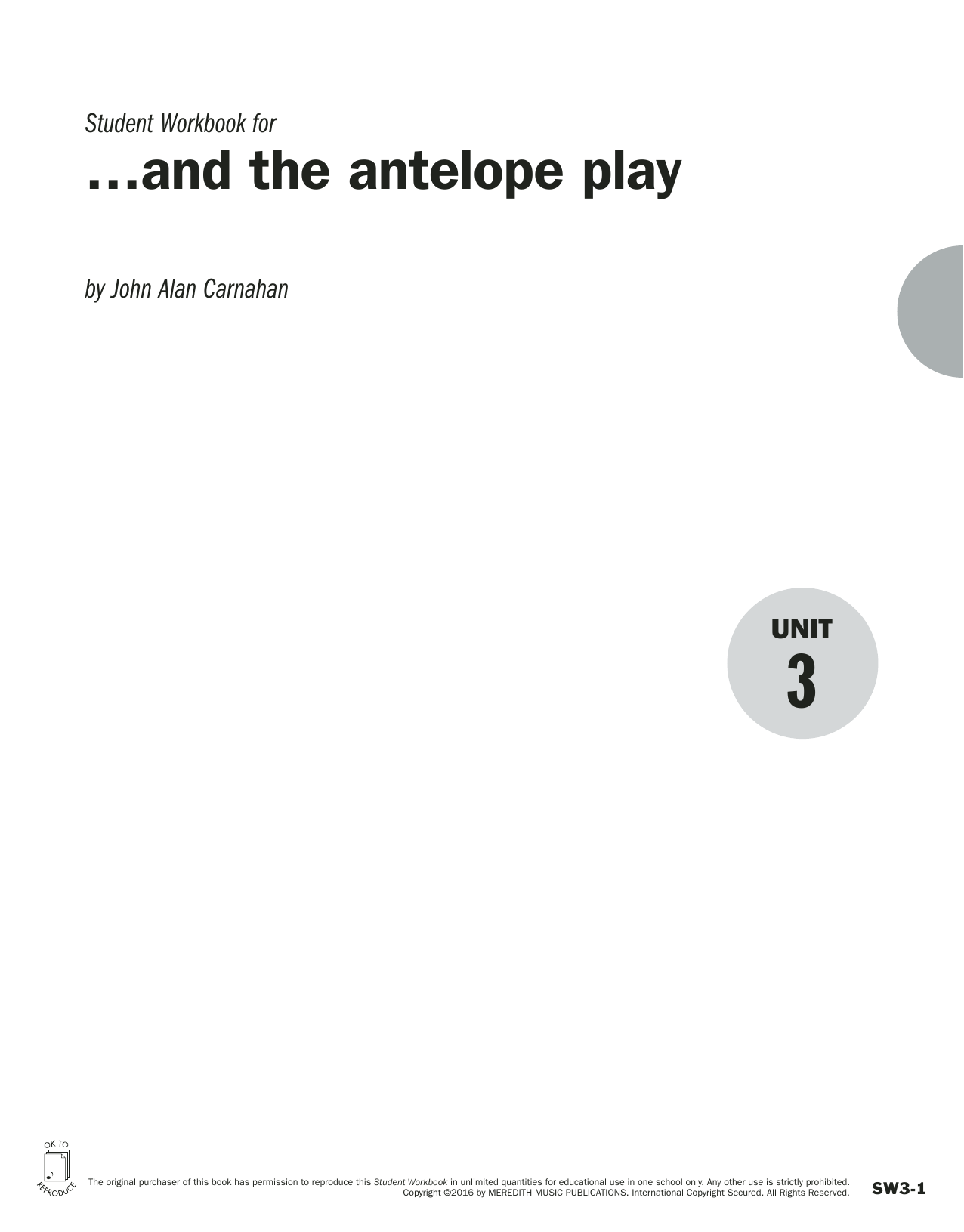 Learn to play John Alan Carnahan Guides to Band Masterworks, Vol. 6 - Student Workbook - and the antelope play sheet music for Instrumental Method in minutes. Price: 21.9700$ John Alan Carnahan Guides to Band Masterworks, Vol. 6 - Student Workbook - and the antelope play sheet music notes and chords arranged for Instrumental Method