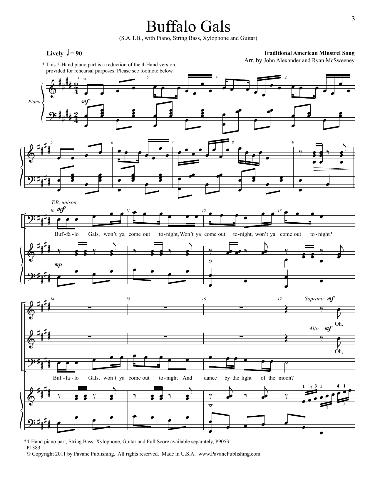 John Alexander Buffalo Gals sheet music notes and chords. Download Printable PDF.